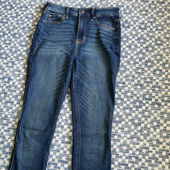 Hollister Women’s 24x30 Highrise Super Skinny Stretch Dark Washed Blue Jeans - Picture 6 of 10